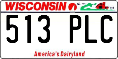 WI license plate 513PLC