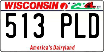 WI license plate 513PLD