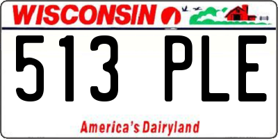 WI license plate 513PLE