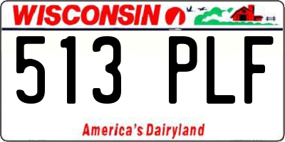 WI license plate 513PLF