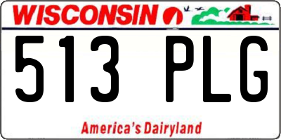 WI license plate 513PLG