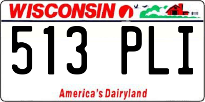 WI license plate 513PLI