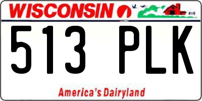 WI license plate 513PLK