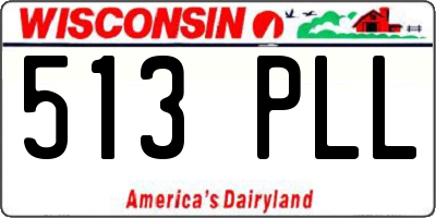 WI license plate 513PLL
