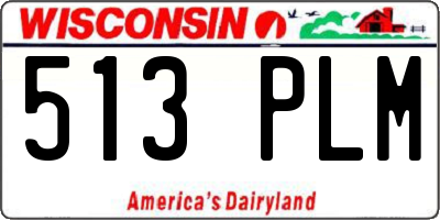 WI license plate 513PLM