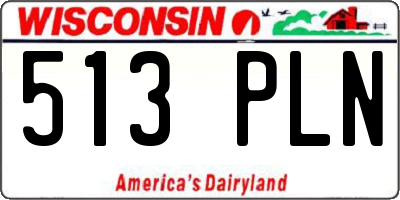 WI license plate 513PLN