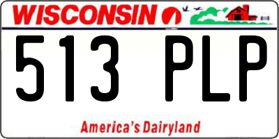 WI license plate 513PLP