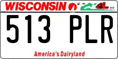 WI license plate 513PLR