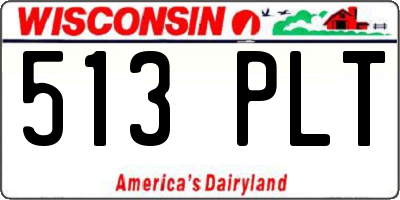 WI license plate 513PLT