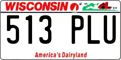 WI license plate 513PLU