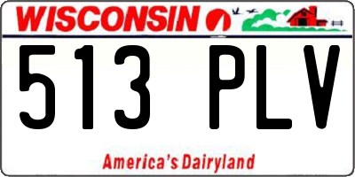 WI license plate 513PLV