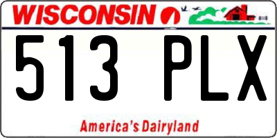 WI license plate 513PLX