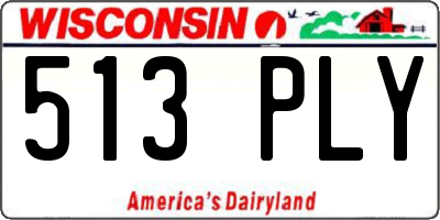 WI license plate 513PLY