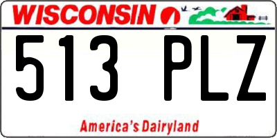 WI license plate 513PLZ