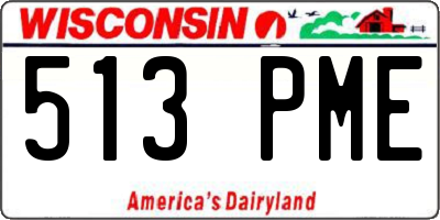 WI license plate 513PME