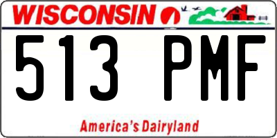 WI license plate 513PMF