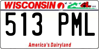 WI license plate 513PML