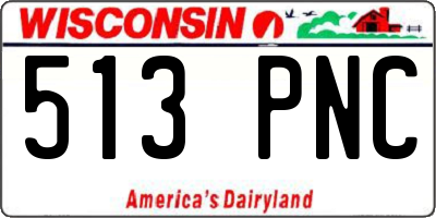 WI license plate 513PNC