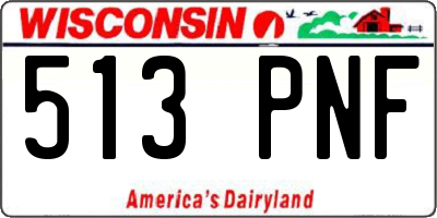 WI license plate 513PNF
