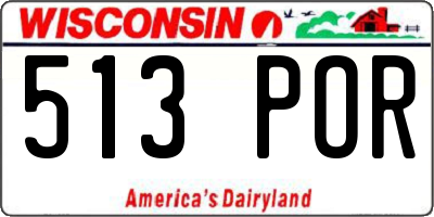 WI license plate 513POR