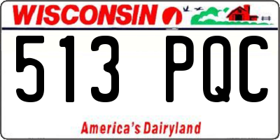 WI license plate 513PQC