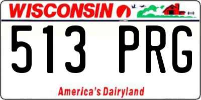 WI license plate 513PRG