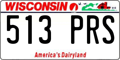 WI license plate 513PRS