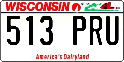 WI license plate 513PRU