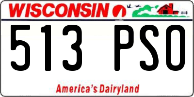 WI license plate 513PSO