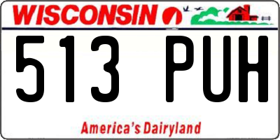 WI license plate 513PUH