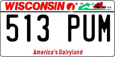 WI license plate 513PUM