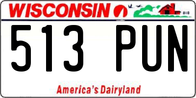 WI license plate 513PUN