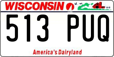 WI license plate 513PUQ