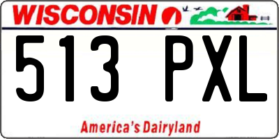 WI license plate 513PXL