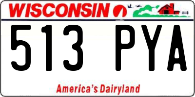 WI license plate 513PYA