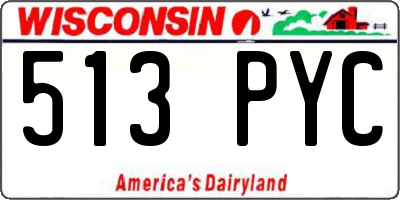 WI license plate 513PYC