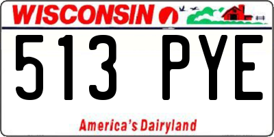 WI license plate 513PYE
