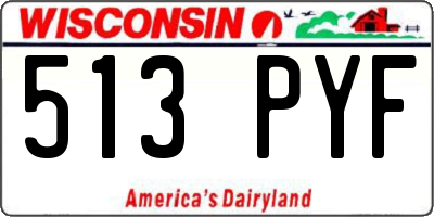 WI license plate 513PYF