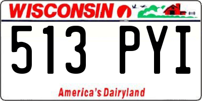 WI license plate 513PYI