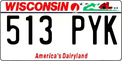 WI license plate 513PYK