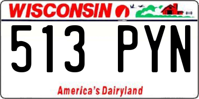 WI license plate 513PYN