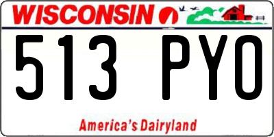 WI license plate 513PYO