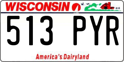 WI license plate 513PYR
