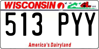 WI license plate 513PYY