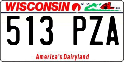 WI license plate 513PZA