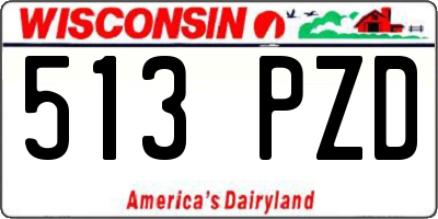 WI license plate 513PZD