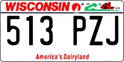WI license plate 513PZJ
