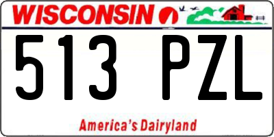 WI license plate 513PZL