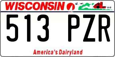 WI license plate 513PZR