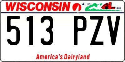 WI license plate 513PZV